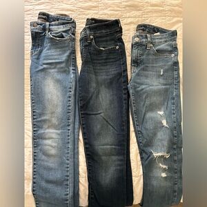 Bundle of 3 Lucky Brand Ava Mid Rise Skinny Jeans – Size 24